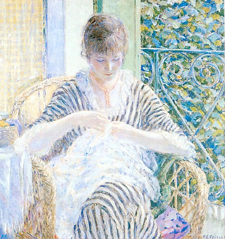 Frieseke, Frederick Carl On the Balcony Norge oil painting art